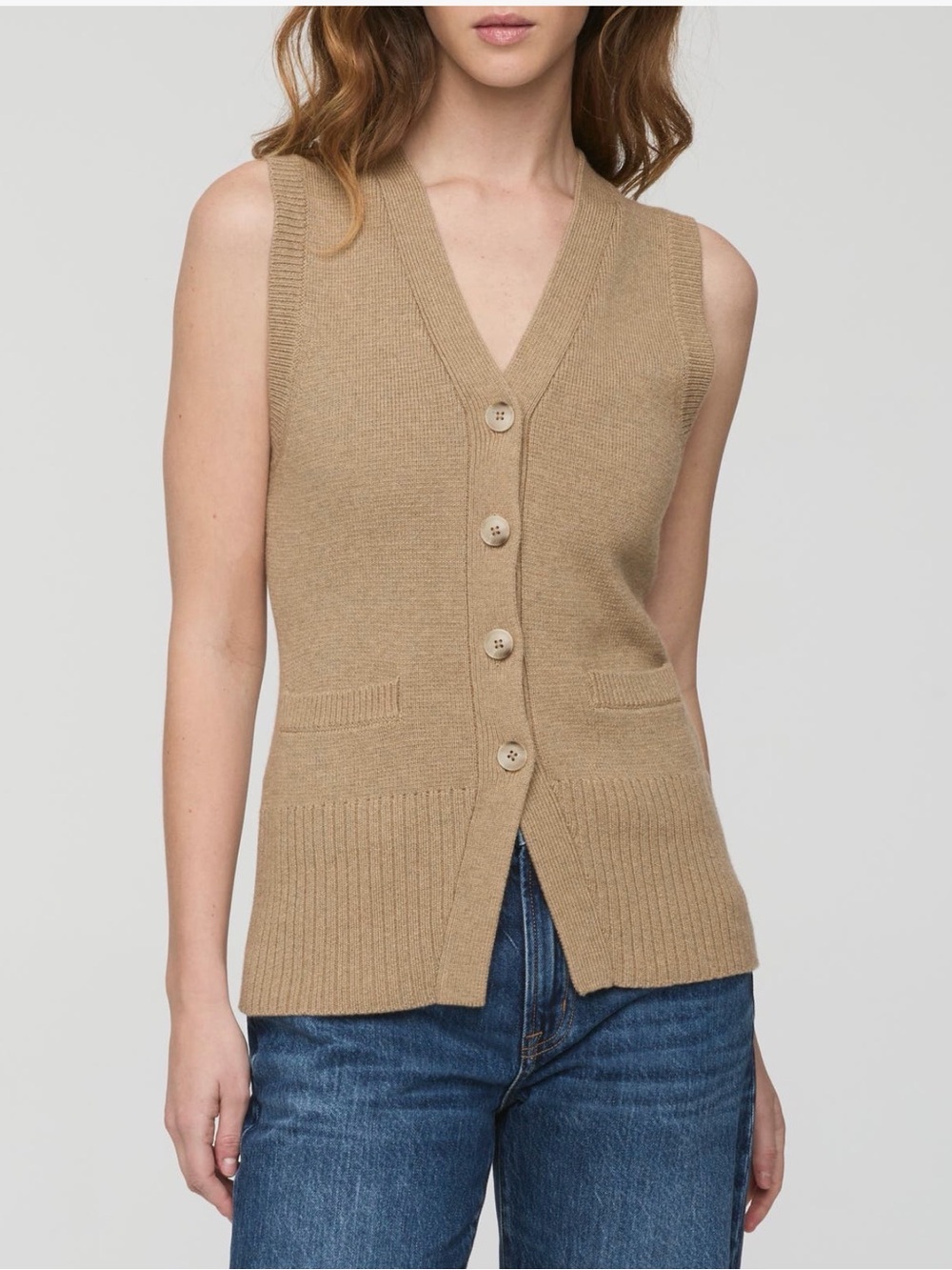 Pistola Audra Button-Front Sleeveless Sweater Vest